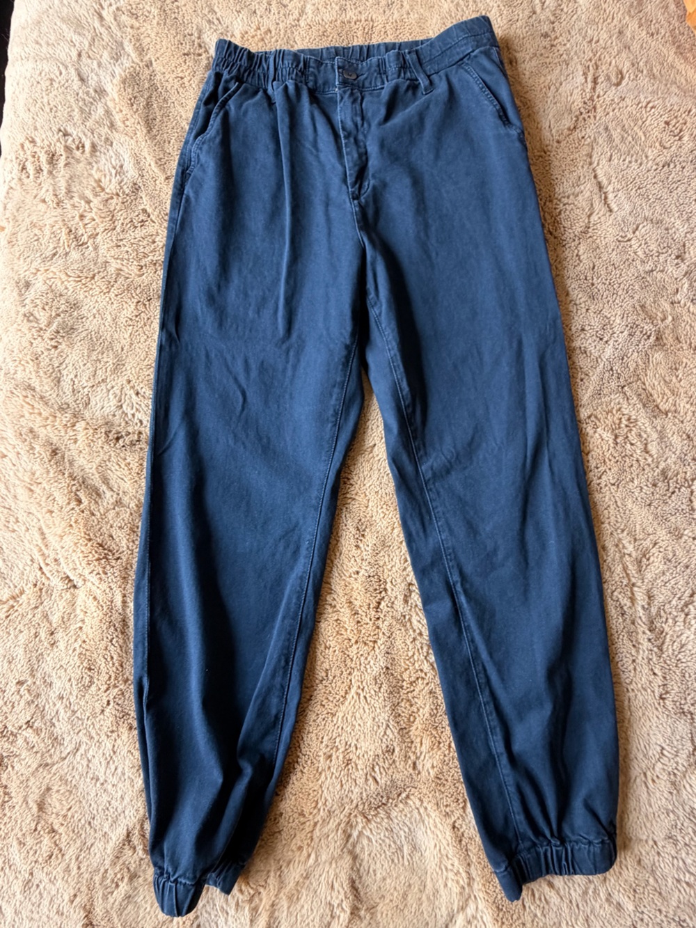 Ag Adriano Goldschmied Black Elastic-Cuff Pants